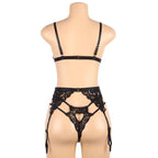 SUBBLIME - SET THREE PIECES SET BRA+ GARTER BELT + THONG L/XL