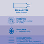 DUREX - EXTRA LUBRICATED INVISIBLE CONDOMS 12 UNITS