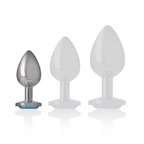 INTENSE - ALUMINUM METAL ANAL PLUG WITH BLUE CRYSTAL SIZE S