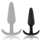 BLACK&SILVER - HANSEL SILICONE ANAL PLUG WITH SMALL HANDLE