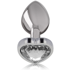 INTENSE - ANAL PLUG METAL ALUMINUM WHITE HEART SIZE L