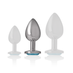 INTENSE - ALUMINUM METAL ANAL PLUG BLUE HEART SIZE M
