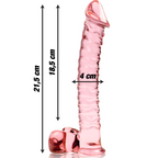 NEBULA SERIES BY IBIZA - MODEL 23 DILDO BOROSILICATE GLASS PINK 21.5 CM -O- 4 CM