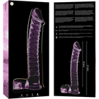 NEBULA SERIES BY IBIZA - MODEL 23 DILDO BOROSILICATE GLASS PINK 21.5 CM -O- 4 CM