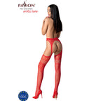 PASSION - S026 RED STOCKINGS WITH GARTER ONE SIZE