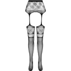 PASSION - S030 TIGHTS WITH BLACK GARTER ONE SIZE