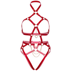 LEG AVENUE - HEART BODY HARNESS RED S