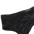 SUBBLIME - SET OF 3 PIECES BRA + THONG + LACE GARTER BLACK L/XL