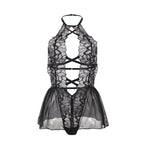 SUBBLIME - TEDDY HALTER NECK BARE BACK LACE BLACK L/XL