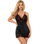 SUBBLIME - BABYDOLL WITH FLORAL PRINT CHEST BLACK L/XL