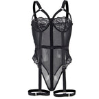 SUBBLIME - TEDDY WITH GARTER STRAP DETAIL CHEST BLACK L/XL