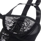 SUBBLIME - TEDDY WITH GARTER WITH LACE DETAIL AND STRIPS BLACK L/XL