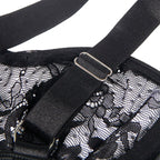 SUBBLIME - TEDDY WITH GARTER WITH LACE DETAIL AND STRIPS BLACK L/XL