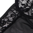 SUBBLIME - TEDDY WITH GARTER WITH LACE DETAIL AND STRIPS BLACK L/XL