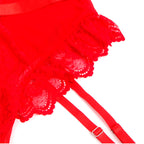 SUBBLIME - TEDDY WITH GARTER WITH LACE DETAIL AND STRIPS RED S/M