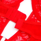 SUBBLIME - TEDDY WITH GARTER WITH LACE DETAIL AND STRIPS RED L/XL