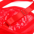 SUBBLIME - TEDDY WITH GARTER WITH LACE DETAIL AND STRIPS RED L/XL