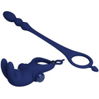 PRETTY LOVE - AYAD RABBIT VIBRATOR RING WITH PLUG BLUE