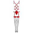 LIVCO CORSETTI FASHION - THIARA LC 20213 SET BODY + STOCKINGS RED L/XL