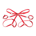 SUBBLIME - 953706 HANDCUFFS WITH BONDAGE BELT RED ONE SIZE