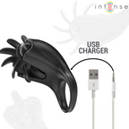 INTENSE - MABEL VIBRATING RING 10 VIBRATIONS WITH CLITORIS STIMULATOR BLACK