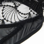 SUBBLIME - 955212 TRANSPARENT BODYSUIT WITH BLACK HOLLOW LACE S/M