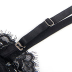 SUBBLIME - 955502 LACE BODYSUIT WITH BOWS AND GARTERS BLACK L/XL
