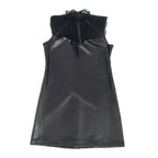 SUBBLIME - 957551 LACE COLLAR LEATHER DRESS BLACK L/XL