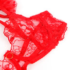SUBBLIME - 957506  LACE BRA AND GARTER SET RED S/M