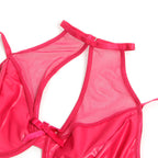SUBBLIME - 957605 LEATHER BRA AND SKIRT SET RED S/M