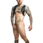 MOB - DNGEON HARNESS WITH GOLDEN PENIS RING ONE SIZE