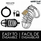 ADDICTED TOYS LOCKED - IRON CELL METAL PENIS CAGE SIZE M