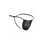 MOB - TRANSPARENT T-SHAPED THONG BLACK SIZE S/M