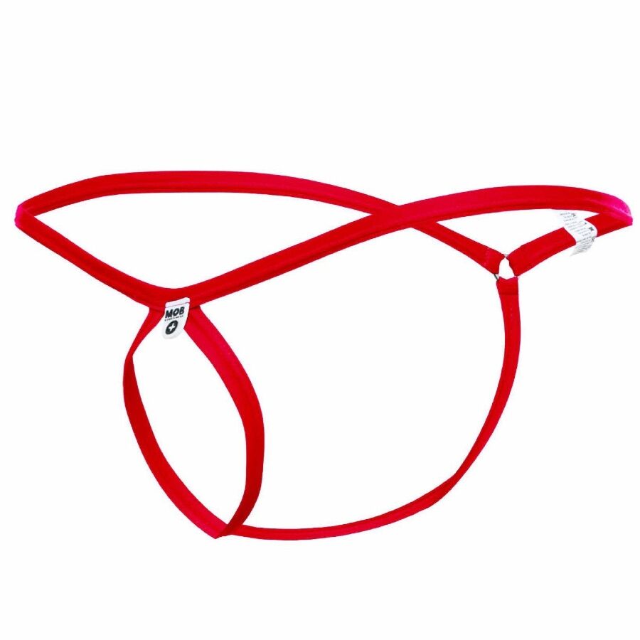 MOB - RED TEAR-SHAPED THONG SIZE S/M