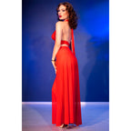 CHILIROSE - CR 4857 RED TOP AND PANTS SET SIZE L