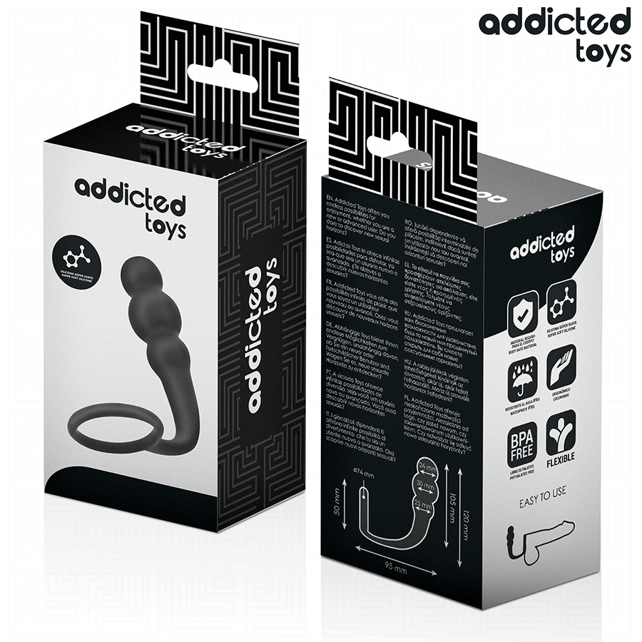 ADDICTED TOYS - ANAL PLUG WITH RING SILICONE MODEL 1