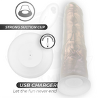 COCK MILLER - DILDO WITH SUCTION CUP, LIGHTS AND VIBRATION WITH REMOTE CONTROL WHITE 20.5 CM