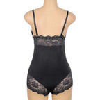 SUBBLIME - BLACK FLORAL LACE DETAIL TEDDY S/M
