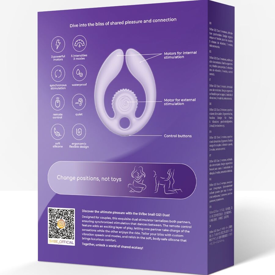 SNAIL VIBE - GIZI DUO COUPLES STIMULATOR REMOTE CONTROL LILAC