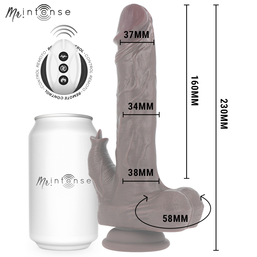 MR INTENSE - MORGAN REALISTIC MULTIFUNCTION DOLL WITH VIBRATION AND UP AND DOWN REMOTE CONTROL 23 CM -O- 3.5 CM