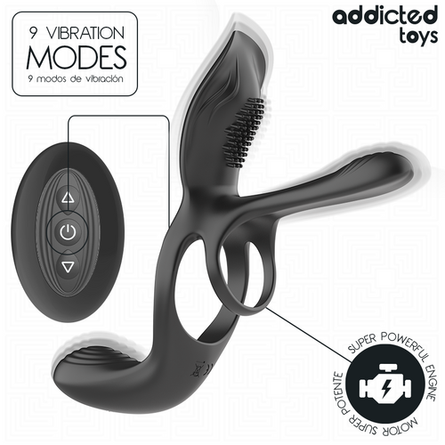 ADDICTED TOYS - DOUBLE PENIS RING WITH CLITORAL STIMULATOR