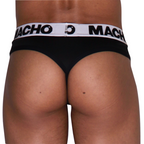 MACHO - MTG002  BLACK/BLACK THONG XL