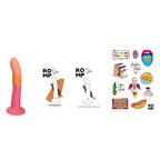 ROMP - DIZI SILICONE DILDO WITH SUCTION CUP TRICOLOR 18 CM