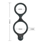 CRAZY BULL - FLORIAN DOUBLE COCK AND BALL RING BLACK