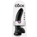 KING COCK - DILDO BLACK WITH BALLS 22.9 CM