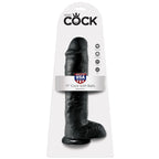 KING COCK - DILDO BLACK WITH BALLS 28 CM