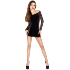 PASSION - WOMAN BS025 BODYSTOCKING BLACK DRESS STYLE ONE SIZE